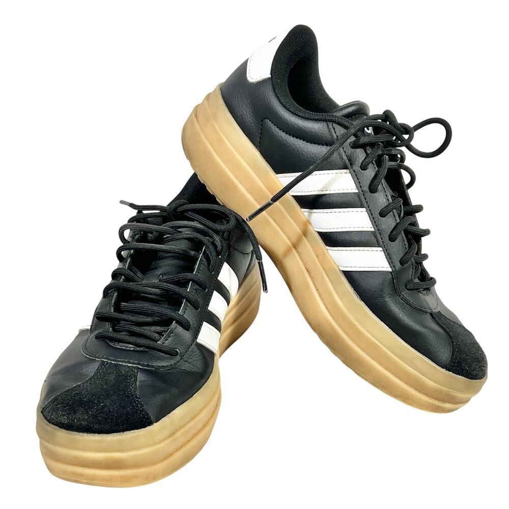 Adidas VL Court Bold Platform Sneakers Shoes Black White Gum Women 7.5